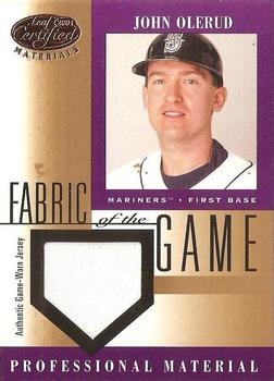 2001 Leaf Certified Materials - Fabric of the Game Base #FG-116 John Olerud  Front