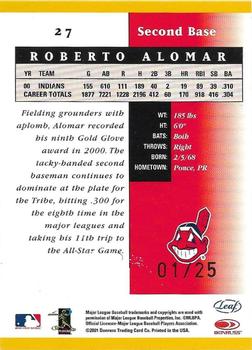 2001 Leaf Certified Materials - Mirror Gold #27 Roberto Alomar  Back
