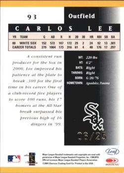 2001 Leaf Certified Materials - Mirror Gold #93 Carlos Lee  Back