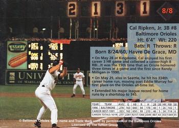1997 Burger King Cal Ripken Jr. - Gold Signature #8 Cal Ripken, Jr. Back