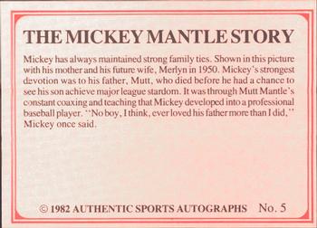 1982 ASA The Mickey Mantle Story #5 Mickey Mantle Back