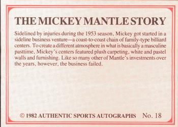 1982 ASA The Mickey Mantle Story #18 Mickey Mantle Back