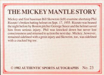 1982 ASA The Mickey Mantle Story #23 Bill Skowron / Phil Rizzuto / Mickey Mantle Back