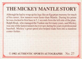 1982 ASA The Mickey Mantle Story #27 Mickey Mantle Back