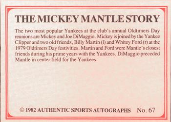 1982 ASA The Mickey Mantle Story #67 Billy Martin / Joe DiMaggio / Mickey Mantle / Whitey Ford Back