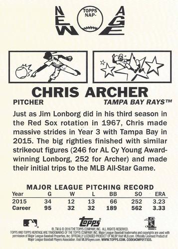 2016 Topps Heritage New Age Performers 5x7 #NAP-CA Chris Archer Back