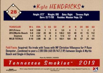 2013 Grandstand Tennessee Smokies #NNO Kyle Hendricks Back