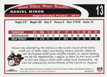 2013 Grandstand Quad Cities River Bandits #NNO Daniel Minor Back