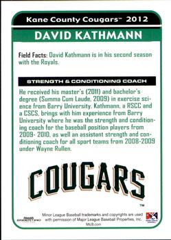 2012 Grandstand Kane County Cougars #NNO David Kathmann Back