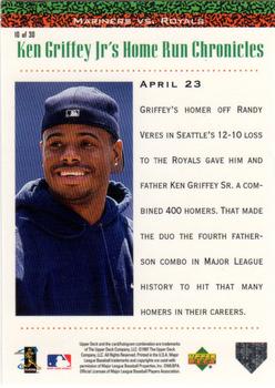 1998 Upper Deck - Ken Griffey Jr.'s Home Run Chronicles #10 Ken Griffey Jr. Back