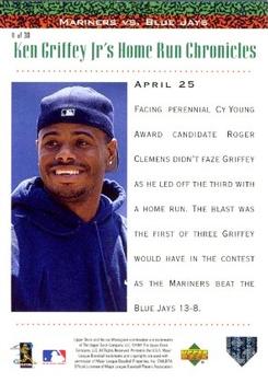 1998 Upper Deck - Ken Griffey Jr.'s Home Run Chronicles #11 Ken Griffey Jr. Back
