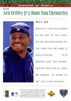1998 Upper Deck - Ken Griffey Jr.'s Home Run Chronicles #20 Ken Griffey Jr. Back