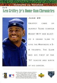 1998 Upper Deck - Ken Griffey Jr.'s Home Run Chronicles #28 Ken Griffey Jr. Back