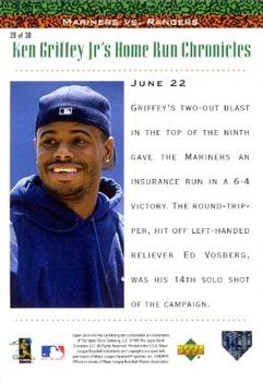 1998 Upper Deck - Ken Griffey Jr.'s Home Run Chronicles #29 Ken Griffey Jr. Back