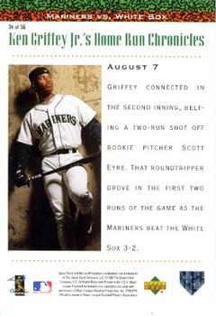 1998 Upper Deck - Ken Griffey Jr.'s Home Run Chronicles #34 Ken Griffey Jr. Back