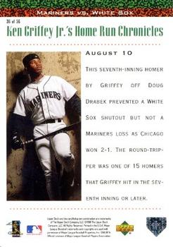 1998 Upper Deck - Ken Griffey Jr.'s Home Run Chronicles #36 Ken Griffey Jr. Back