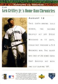 1998 Upper Deck - Ken Griffey Jr.'s Home Run Chronicles #37 Ken Griffey Jr. Back