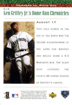 1998 Upper Deck - Ken Griffey Jr.'s Home Run Chronicles #40 Ken Griffey Jr. Back