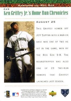 1998 Upper Deck - Ken Griffey Jr.'s Home Run Chronicles #42 Ken Griffey Jr. Back
