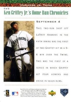 1998 Upper Deck - Ken Griffey Jr.'s Home Run Chronicles #47 Ken Griffey Jr. Back
