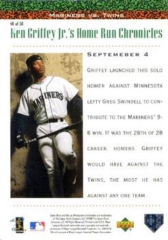1998 Upper Deck - Ken Griffey Jr.'s Home Run Chronicles #48 Ken Griffey Jr. Back