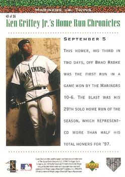 1998 Upper Deck - Ken Griffey Jr.'s Home Run Chronicles #49 Ken Griffey Jr. Back