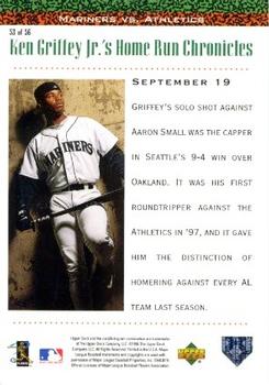 1998 Upper Deck - Ken Griffey Jr.'s Home Run Chronicles #53 Ken Griffey Jr. Back