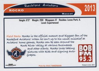 2013 Grandstand Rockford Aviators #NNO Rocko Back