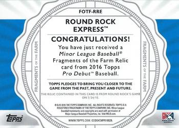 2016 Topps Pro Debut - Fragments of the Farm #FOTF-RRE 