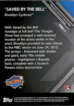 2016 Topps Pro Debut - Promo Night Uniforms #PNU-1 Saved by the Bell Back