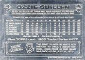 1986 Topps Gallery of Champions Aluminum #254 Ozzie Guillen Back