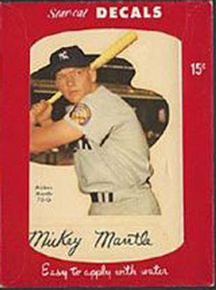 1952 Star-Cal Large Decals #70-G Mickey Mantle Front