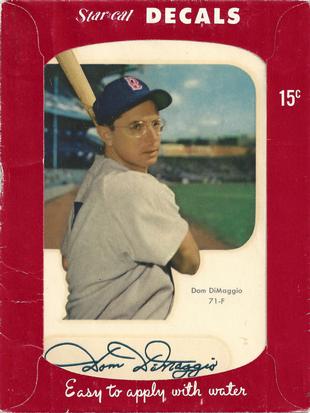 1952 Star-Cal Large Decals #71-F Dom DiMaggio Front