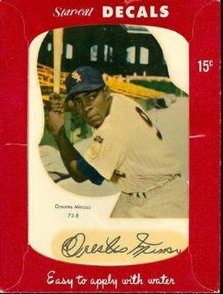 1952 Star-Cal Large Decals #73-E Orestes Minoso Front