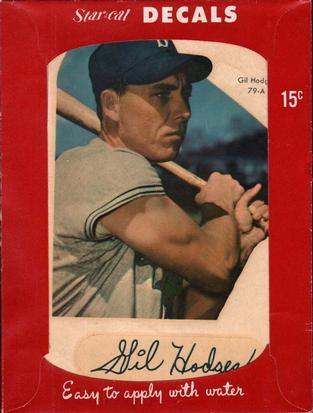 1952 Star-Cal Large Decals #79-A Gil Hodges Front