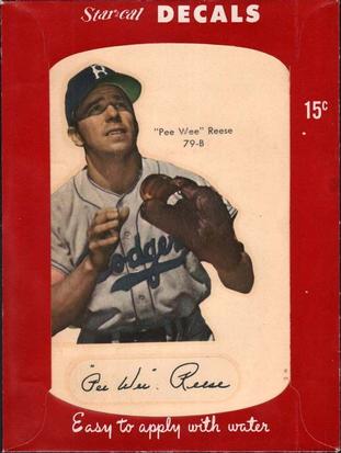 1952 Star-Cal Large Decals #79-B Pee Wee Reese Front