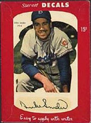 1952 Star-Cal Large Decals #79-E Duke Snider Front