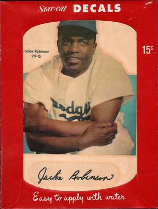 1952 Star-Cal Large Decals #79-G Jackie Robinson Front