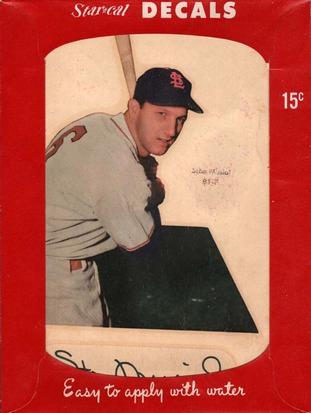 1952 Star-Cal Large Decals #81-F Stan Musial Front