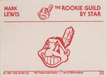 1991 Star The Rookie Guild #32 Mark Lewis Back