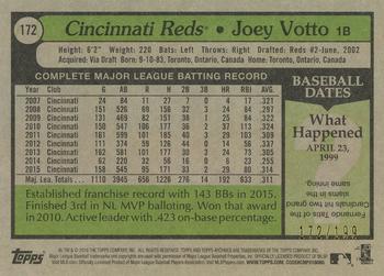 2016 Topps Archives - Blue Border #172 Joey Votto Back