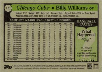 2016 Topps Archives - Blue Border #173 Billy Williams Back