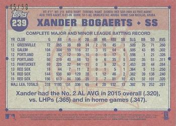 2016 Topps Archives - Red Border #239 Xander Bogaerts Back