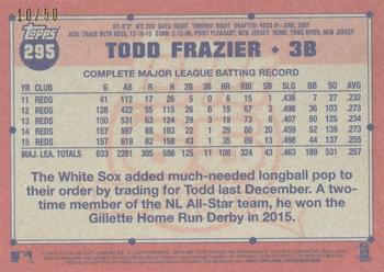 2016 Topps Archives - Red Border #295 Todd Frazier Back