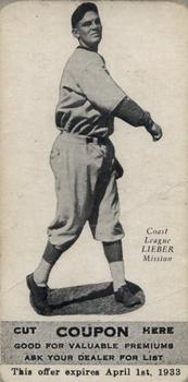 1932 Zee-Nut Pacific Coast League #NNO Charles Lieber Front
