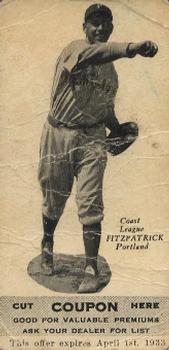 1932 Zee-Nut Pacific Coast League #NNO John Fitzpatrick Front