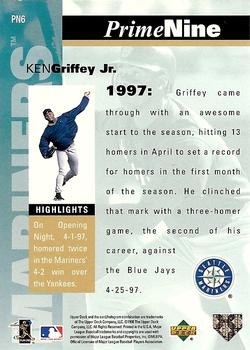 1998 Upper Deck - Prime Nine #PN6 Ken Griffey Jr. Back