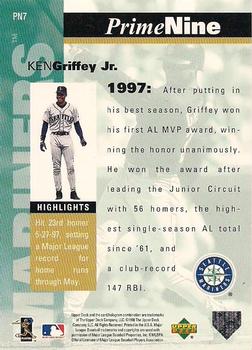 1998 Upper Deck - Prime Nine #PN7 Ken Griffey Jr. Back