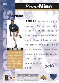 1998 Upper Deck - Prime Nine #PN8 Mike Piazza Back