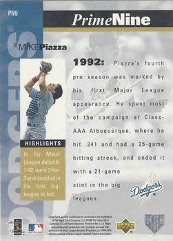 1998 Upper Deck - Prime Nine #PN9 Mike Piazza Back